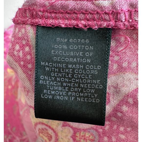 Lauren Ralph Lauren Paisley Pajama Set Womens Medium Pink Colorful 2-Piece PJs - Picture 7 of 10